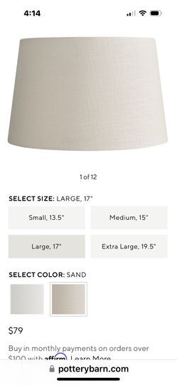 Pottery Barn Lamp Shades (2) NEW