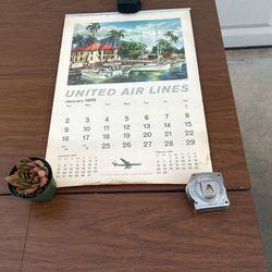 Vintage United Air Lines Calendar