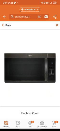 Whirlpool 30 in. Over-the-Range Microwave in Black Stainless