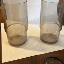 Vintage Tupperware  Smoke Gray Acrylic Tumblers (Set of 2) 