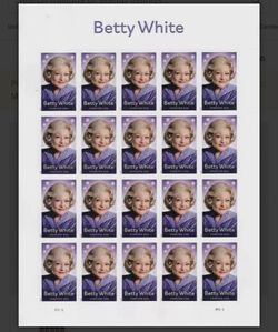 LIMITED FOREVER STAMP FULL SHEET “ BETTY WHITE “ Full color  set of 20