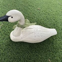 Vintage Carved Wooden Swan  wooden swan decoy. Hand-carved and painted
