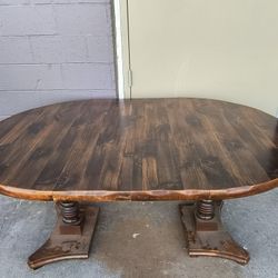 Solid Wood Table, 6 Chairs , 2 Leafs