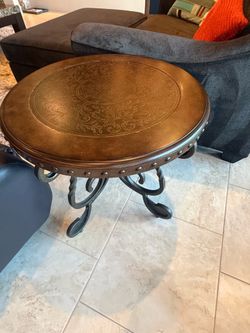 Brown Round Side Tables (2)