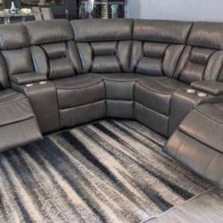 New Gray Power Recliner Sectional Couch ! Free Delivery 🚚 ! Zero Down Financing !