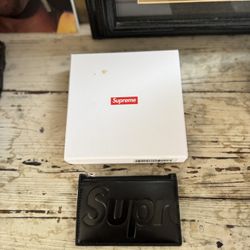 Supreme Leather Zip Card Holder Fw25