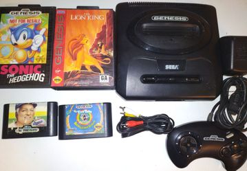 Sega Genesis console and 4 games, controller, works great.