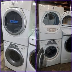 Whirlpool front load washer and dryer set working perfectly with 4 months warranty