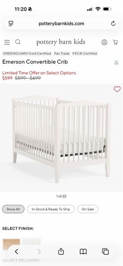 Pottery Barn Kids Emerson Crib in white