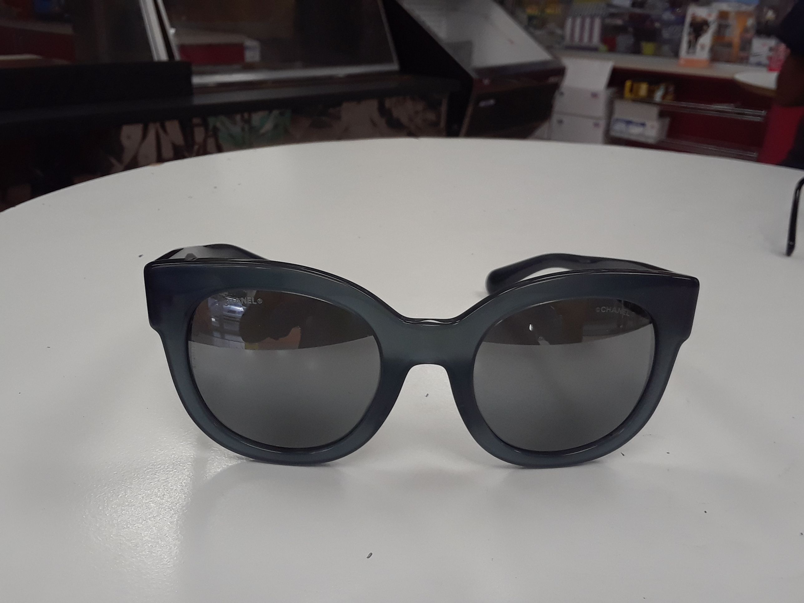 CHANEL Chain Polarized Sunglasses 5352-A Black 1303195