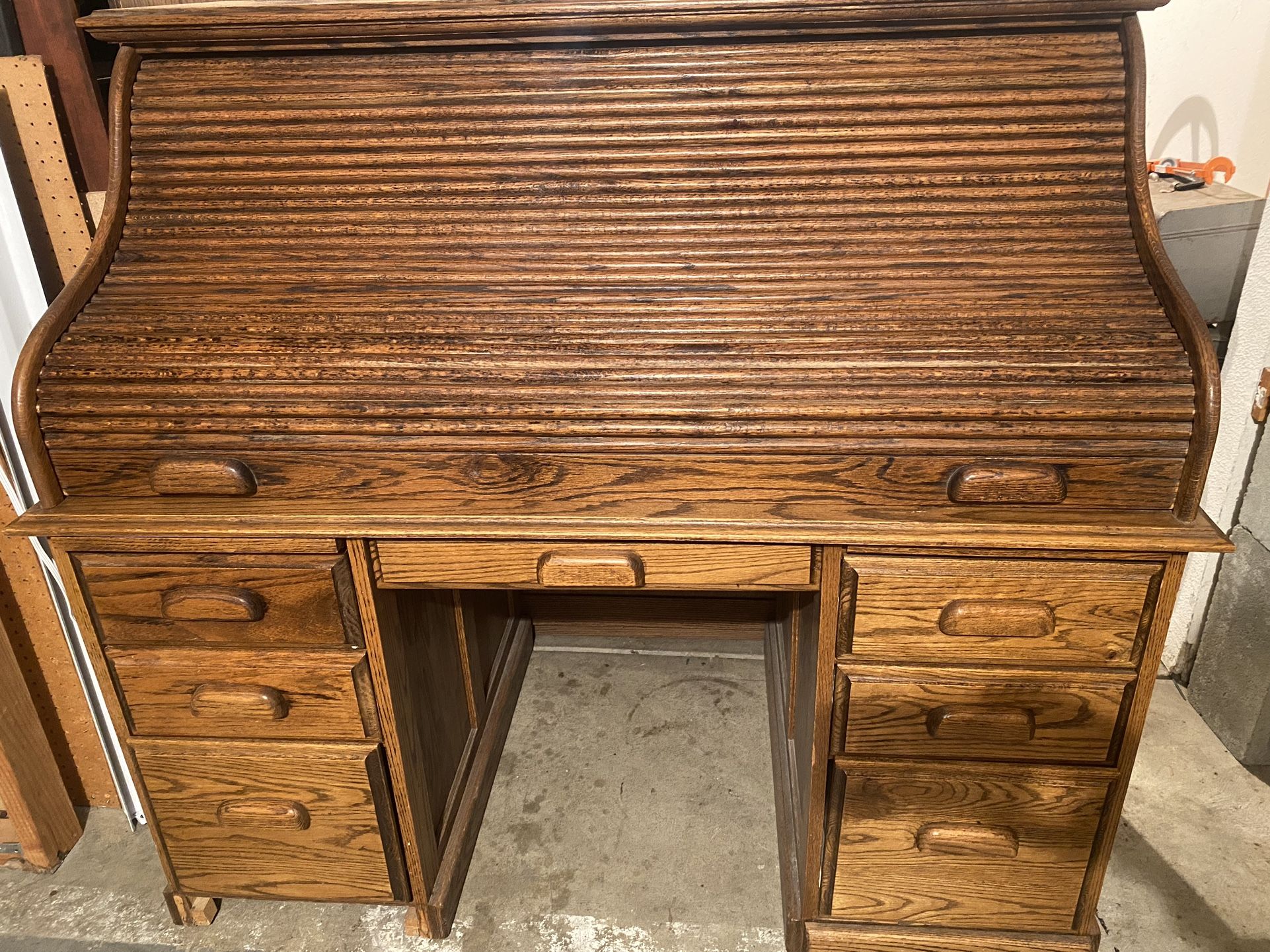 Solid oak Roll Up Desk (roll Top)