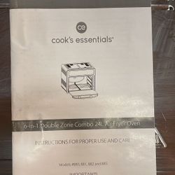 Cook's Essentials Double Zone Combo Air Fryer Convection Oven