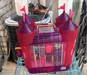 Tiny pink hamster castle