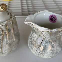 Bombay Company Rose Shaped Gold Ombre Sugar Bowl with Rose and Creamer Bowl $5.00 EACH