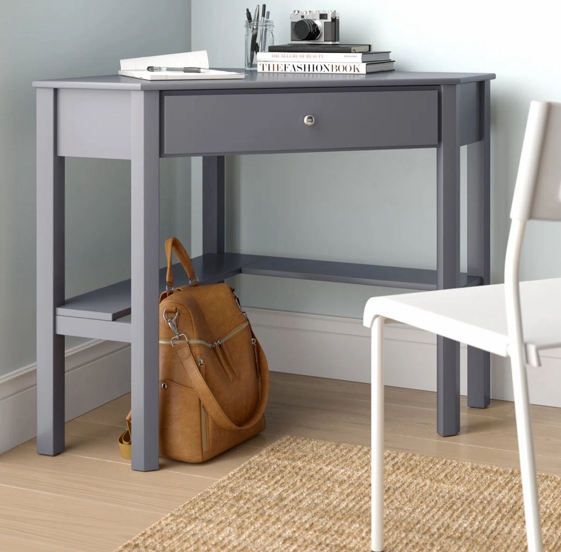 New Grey Gray Corner Space Saving Desk - Excellent Reviews!