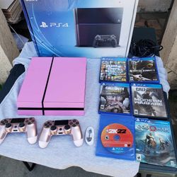 New Pink Playstation 4 Custom PS4 500GB with Rose Gold Controller $180! GTA 5 $20! Or combo $280! Great Conditions