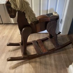 LARGE WOOD ROCKING HORSE Amish Handmade Heirloom  Maker Offer, I Might say ok