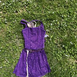 Purple sequin two-piece set with heart detail #glamour