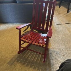 Wooden Red Rocking Chair