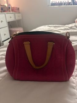 Pink Carolina Herrera Leather Mini Dome Handbag