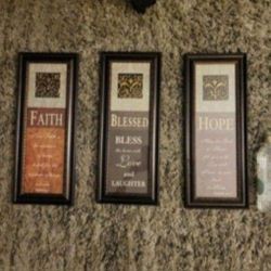Wall Decorations Decor Pictures, Faith, Blessed, Hope 