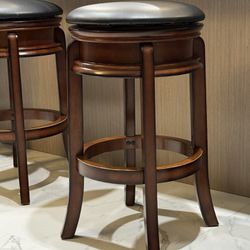 Swivel Wooden Sturdy Stool Counter Height