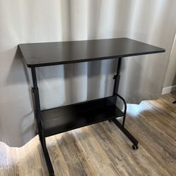 Hadulcet Mobile Adjustable Side Table Desk with Wheels