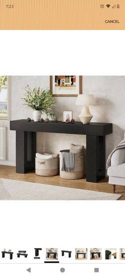 Black Wood Console Table Entryway Sofa Table