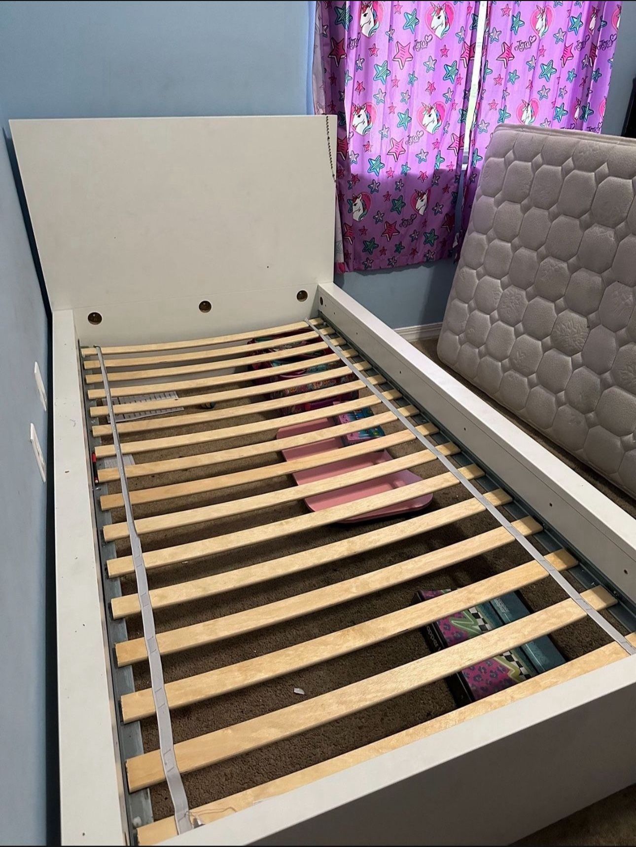Kids Twin White Bed