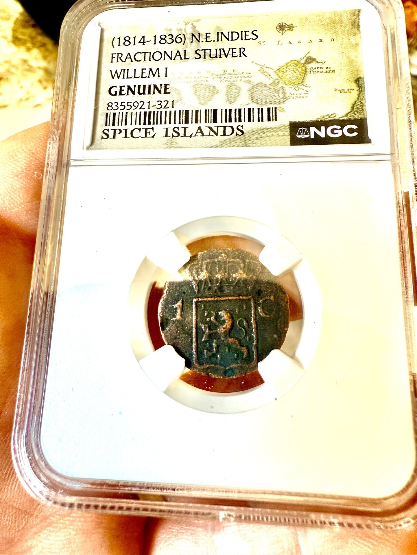 (1(contact info removed)) N.E.INDIES S: FRACTIONAL STUIVER WILLEM I GENUINE SPICE ISLANDS