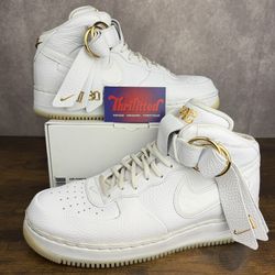 Nike Air Force 1 Mid x Victor Cruz White Gold Size 10.5 AO9298-100 Men’s Shoes OG Rare