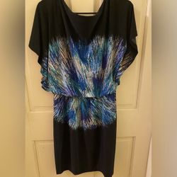 Elegant Black and Blue Women's Dress