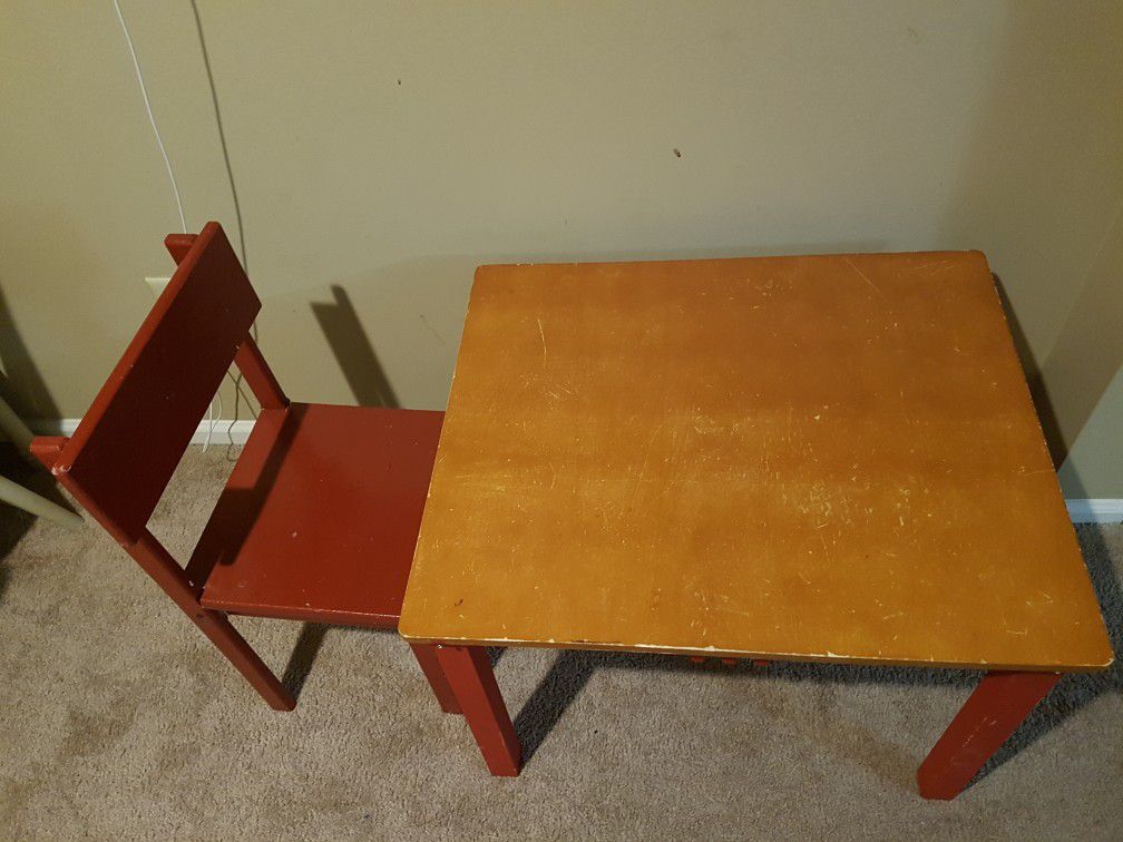 Kids table and a chair