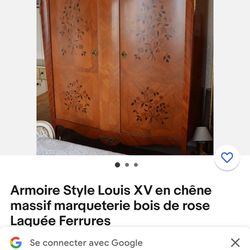 French Louis XV Rosewood Cabinet with Floral Marquetry 