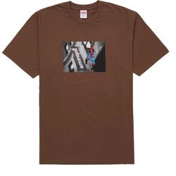 Supreme Spider Man tee Brown in hand