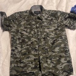 Boys Camouflage Botton Up Shirt 