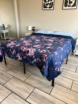 Queen bed frame and mattress