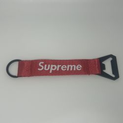 Supreme Red Webbing Bottle Opener Keychain