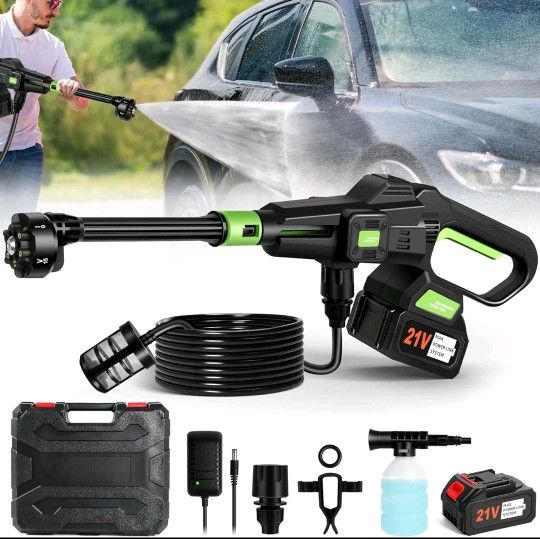Cordless Pressure Washer Battery Powered, 6-In-1 Nozzle Portable Handheld Power