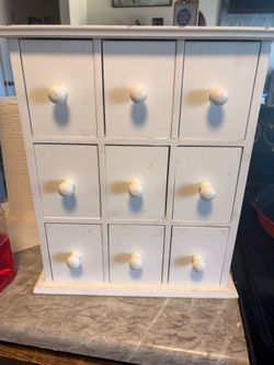 Cute wooden wall hanging shelf with drawers