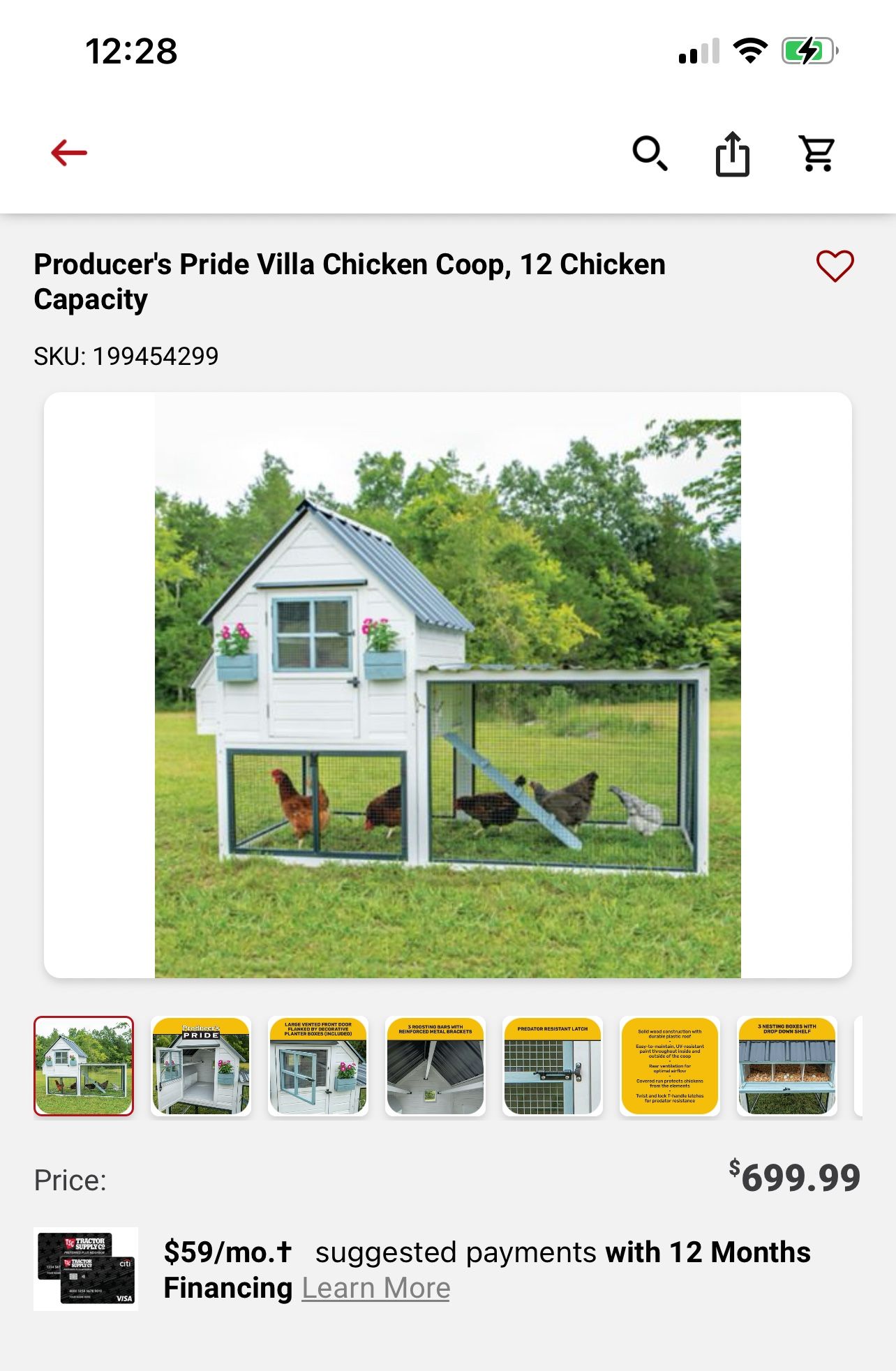 Holds 12 Chicken Coop Villa