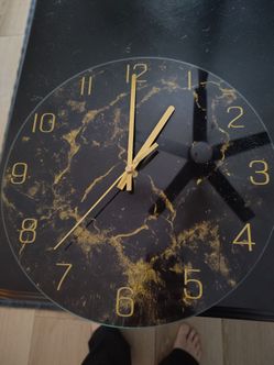 Black and Gold Marble Wall Clock
