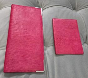 Smythson Of Bond Street Red Leather Passport Long Wallet Sterling Edges Vintage