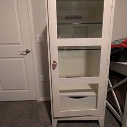 White Cabinet With Glass