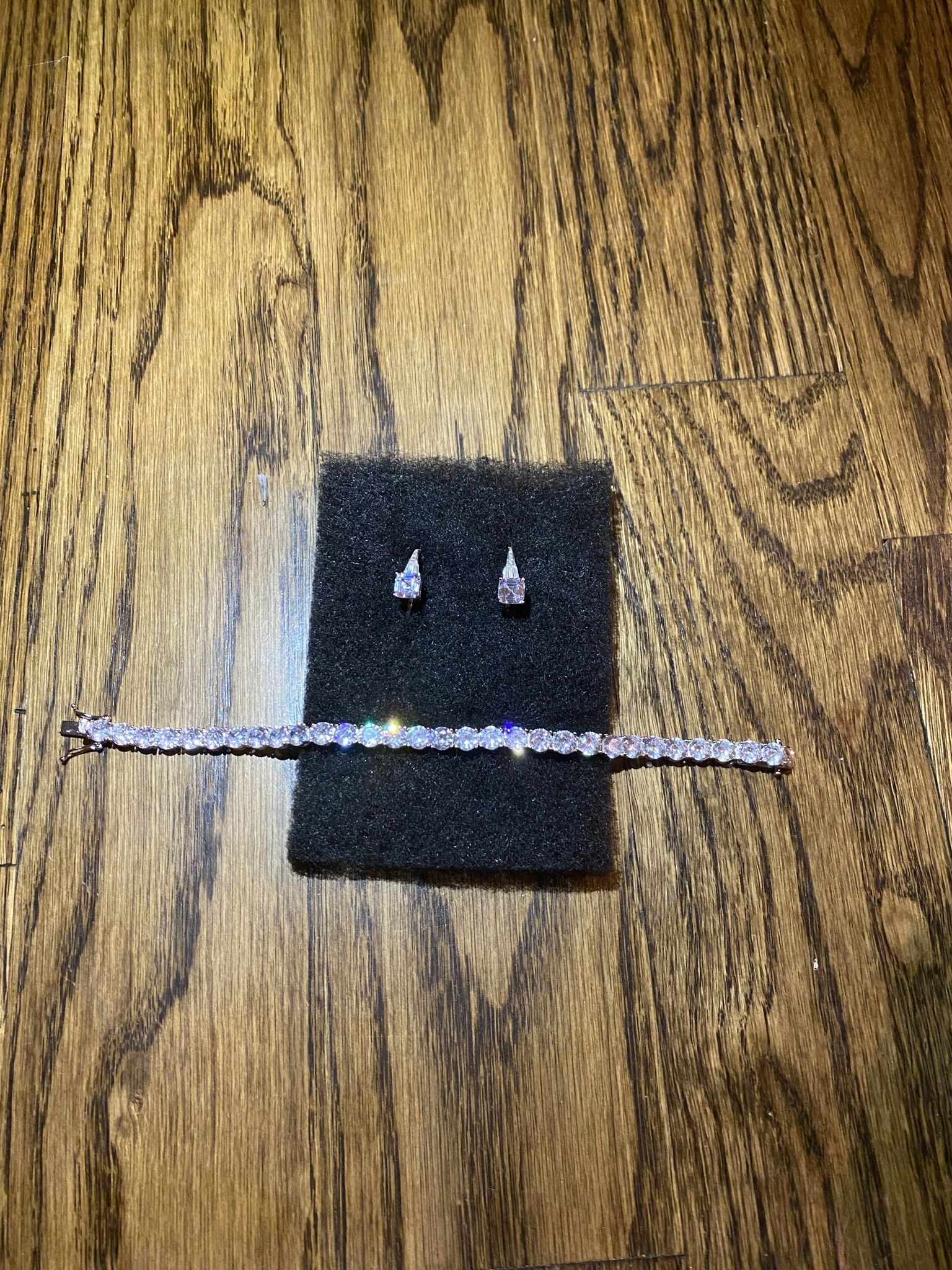 diamond earrings and tennis Bracelet