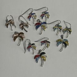 Sterling Silver 925 Palm Tree Pendant & Earring Set—CHOICE $8 Each 