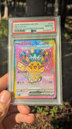 2026 Pokemon Cards Ascended Heroes Pikachu Ex #277/217 Special Illustration Rare PSA 10 Gem Mint