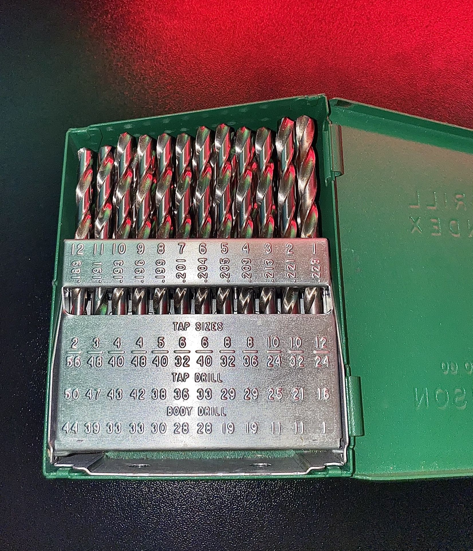 Vintage HANSON Drill Index Tool Kit 1-60 Made In USA (READ DESCRIPTION)