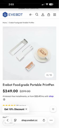 Evebot edible print pen