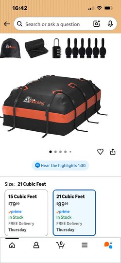Asinking Car Roof Bag Rooftop top Cargo Carrier Bag 21 Cubic feet Waterproof